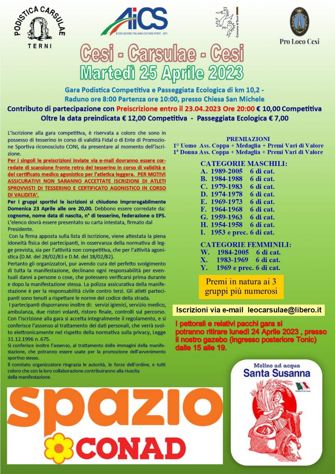 Corsa podistica Cesi-Carsulae-Cesi